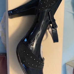 Söfft Raine Black Patent Pumps Heels 7.5 Mary Jane